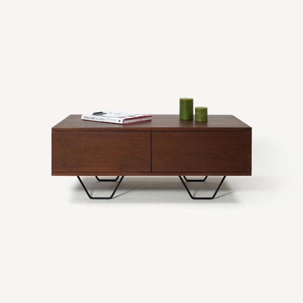 Table basse en bois massif de teck massif - Enya