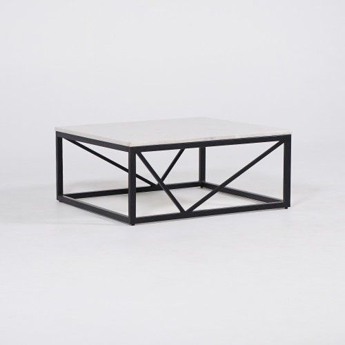 Table basse carrée en marbre blanc - Verona