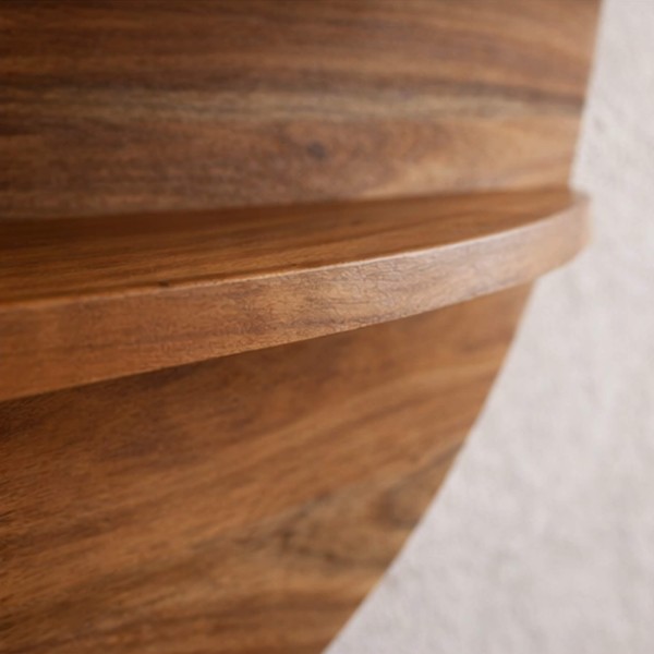 Etagère murale ronde en bois massif - Koda