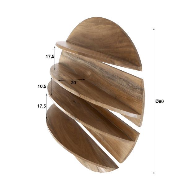 Etagère murale ronde en bois massif - Koda