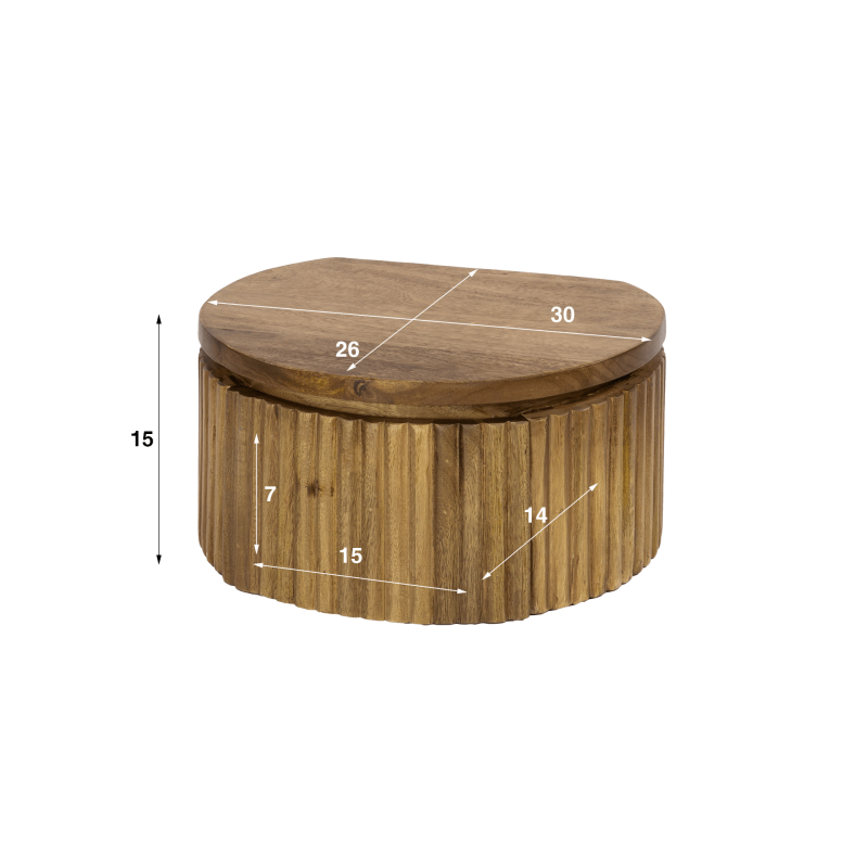 Table de chevet à suspendre en bois naturel avec tiroir - Kent