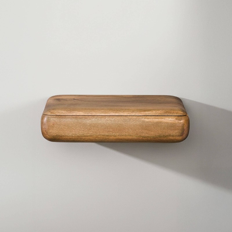 Table de chevet suspendue en bois massif avec tiroir - Elia