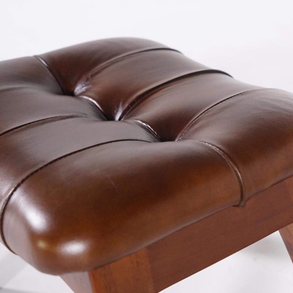 Tabouret d'appoint en cuir - Plaza