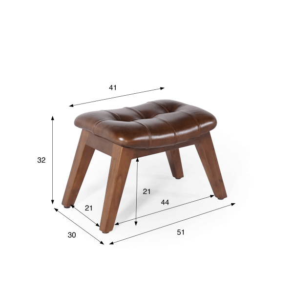 Tabouret d'appoint en cuir - Plaza