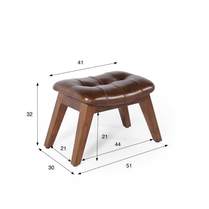 Tabouret d'appoint en cuir - Plaza