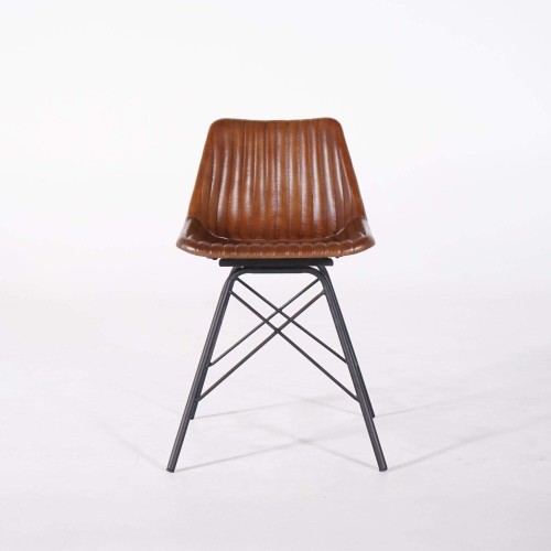 Chaise en cuir marron - Chelsea