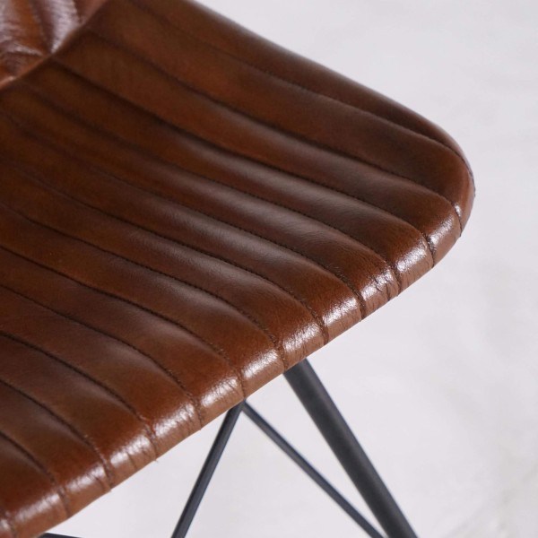 Chaise en cuir marron - Chelsea