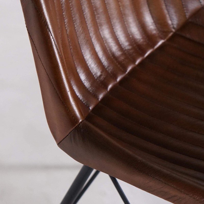 Chaise en cuir marron - Chelsea