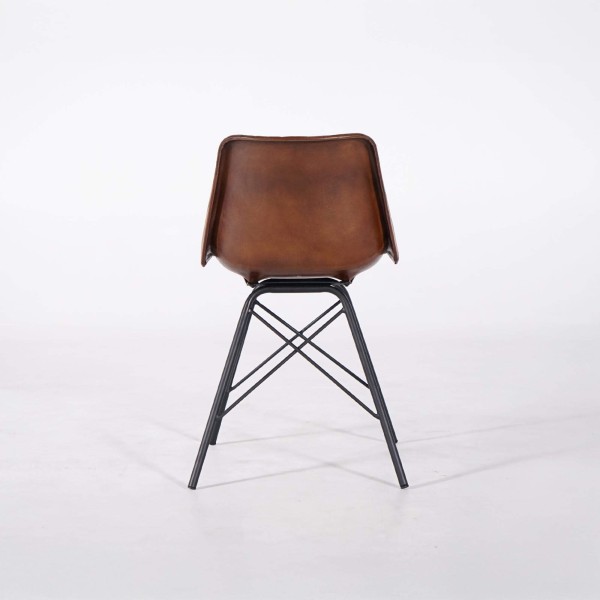 Chaise en cuir marron - Chelsea