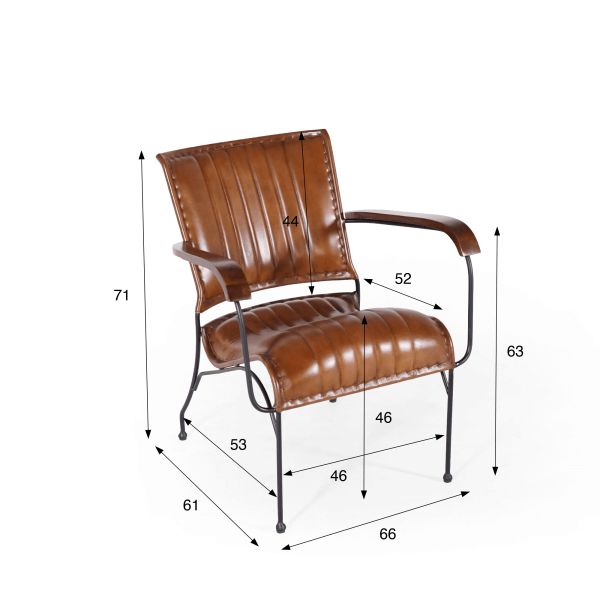 Fauteuil vintage en cuir marron 1 place - Cosy