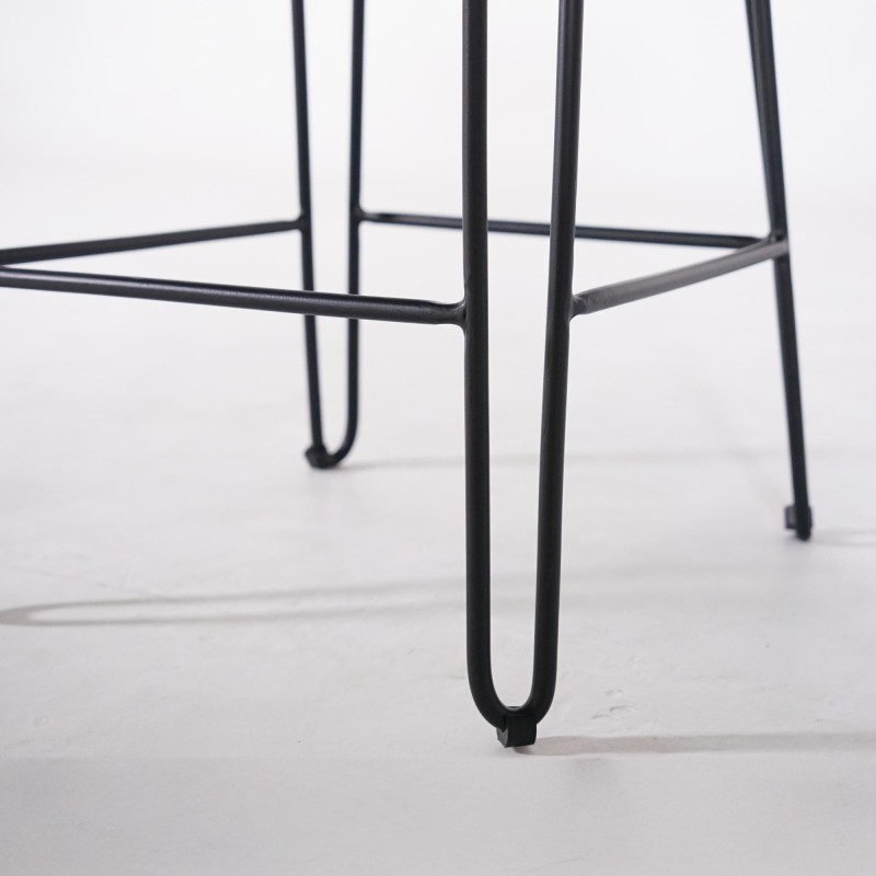 Chaise de cuisine vintage métal et cuir brune - Smart