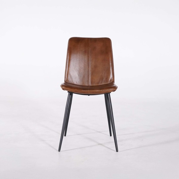 Chaise vintage en cuir marron - Dock