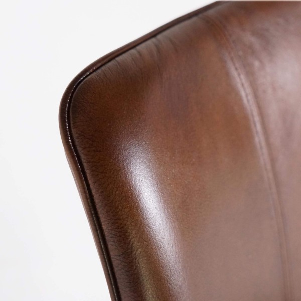 Chaise vintage en cuir marron - Dock