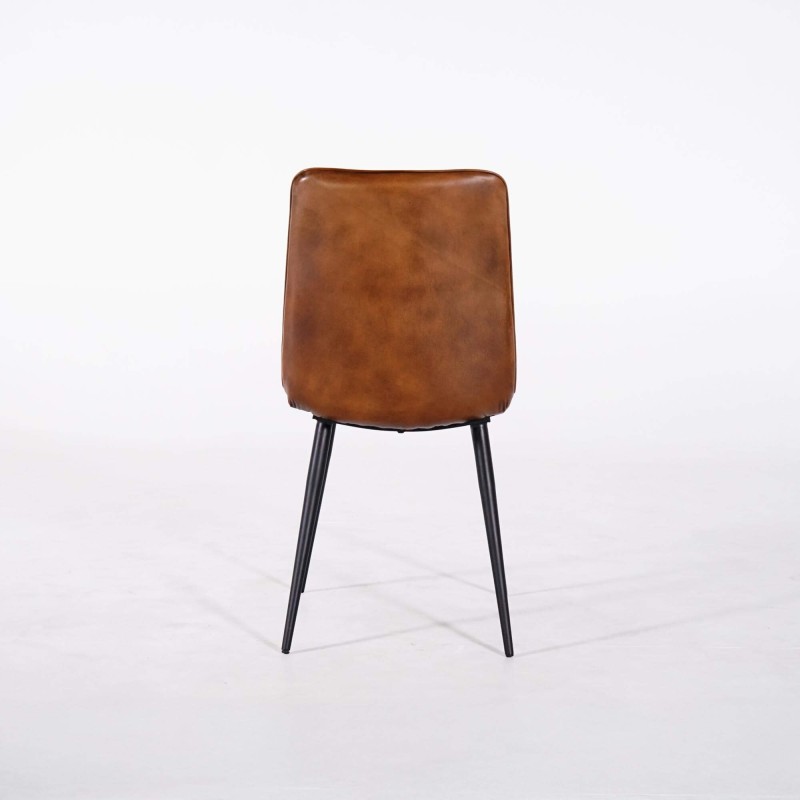 Chaise vintage en cuir marron - Dock