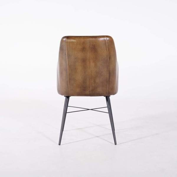 Chaise vintage en cuir avec accoudoirs - Yard