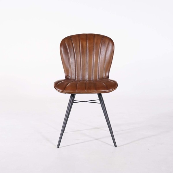 Chaise vintage en cuir véritable - District