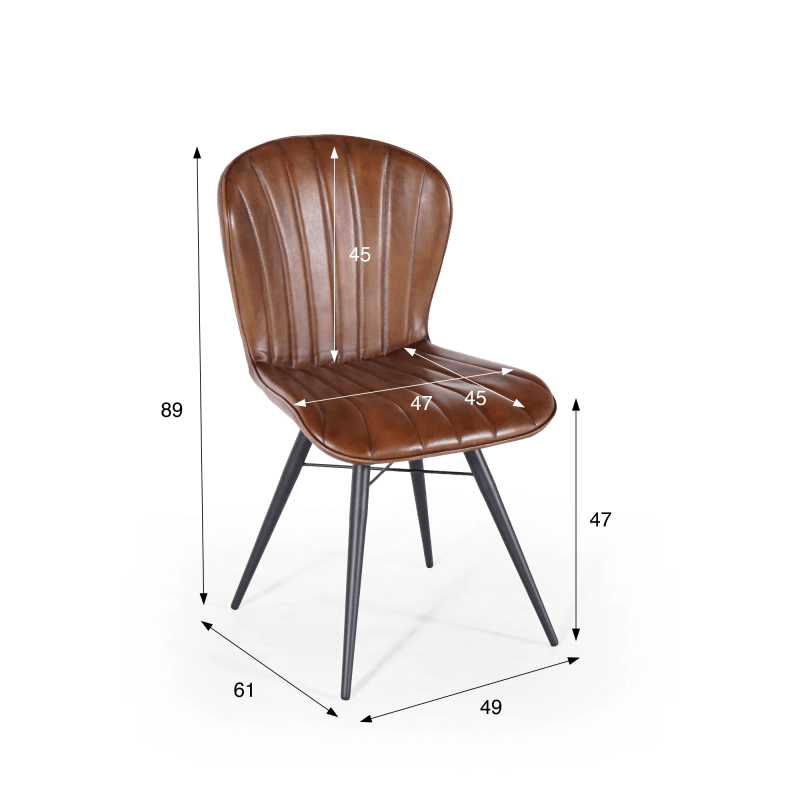 Chaise vintage en cuir véritable - District