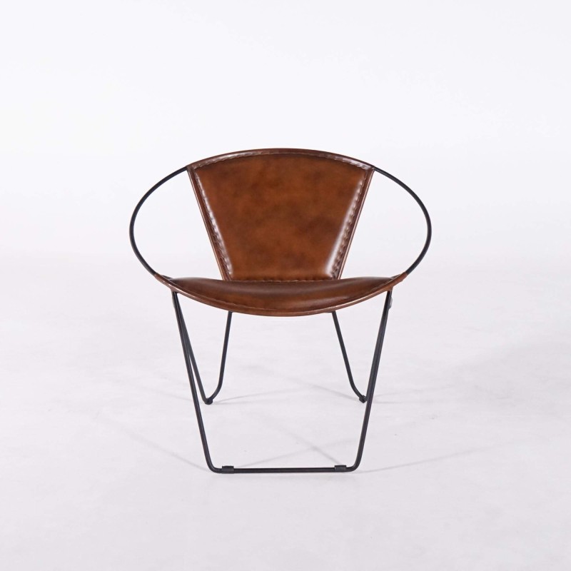 Chaise en cuir papillon - Paon