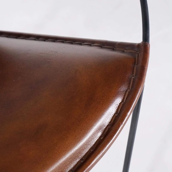 Chaise en cuir papillon - Paon