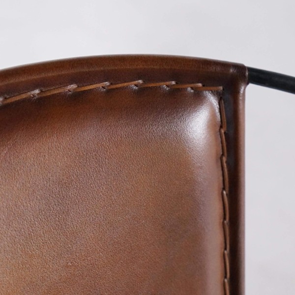 Chaise en cuir papillon - Paon