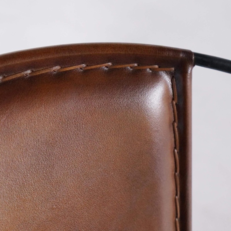 Chaise en cuir papillon - Paon