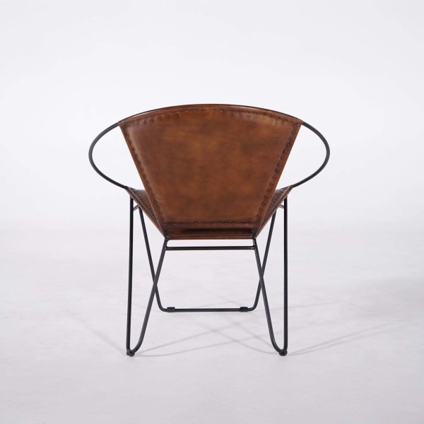 Chaise en cuir papillon - Paon