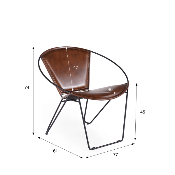 Chaise en cuir papillon - Paon