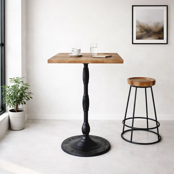 Table restaurant haute bistrot carrée 70 cm