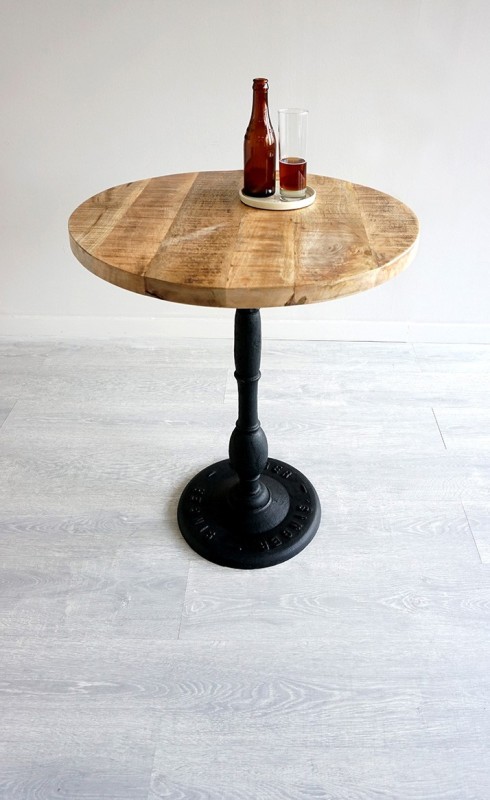 Table restaurant ronde industrielle bistrot 60 cm