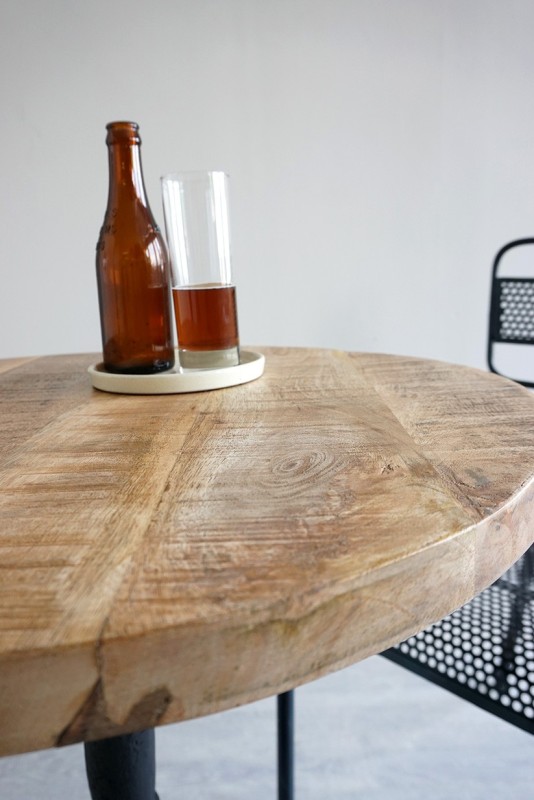 Table restaurant ronde industrielle bistrot 60 cm