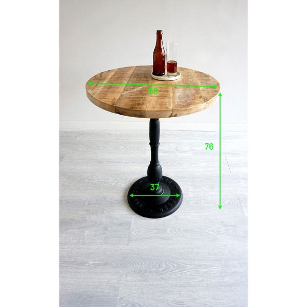 Table restaurant ronde industrielle bistrot 60 cm