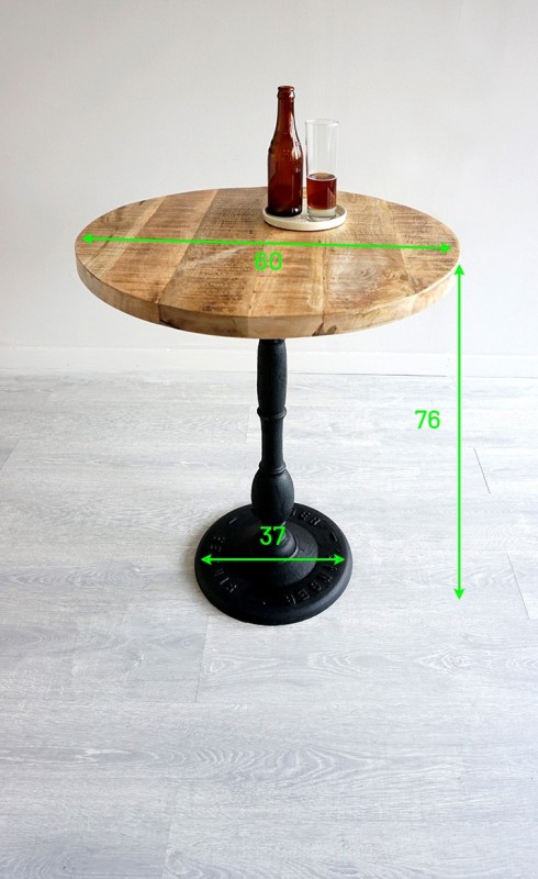 Table restaurant ronde industrielle bistrot 60 cm