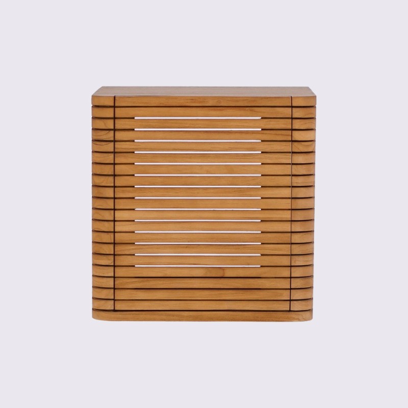 Meuble de salle de bain suspendu en teck - Lattis