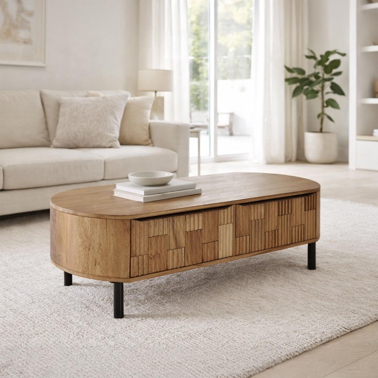 Table basse en bois de manguier massif - Uma