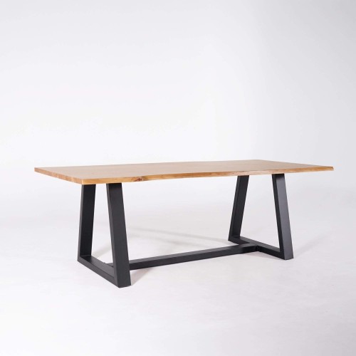 Table à manger en bois massif d'acacia avec bords naturels 220 cm - Aurea