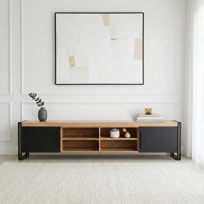 Meuble TV en bois et métal 220 cm - Liverpool