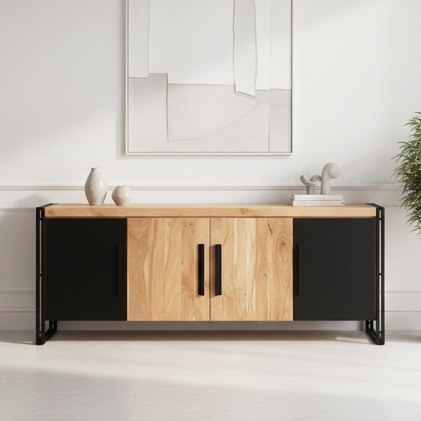 Bahut en bois massif style industriel - Liverpool