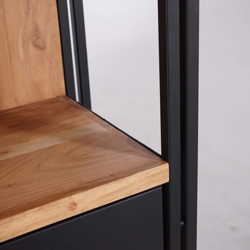 Bibliothèque bois massif et métal - Liverpool