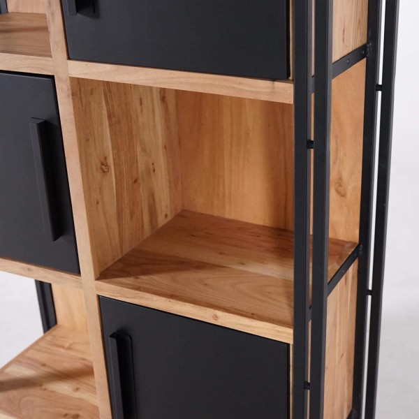 Bibliothèque bois massif et métal - Liverpool