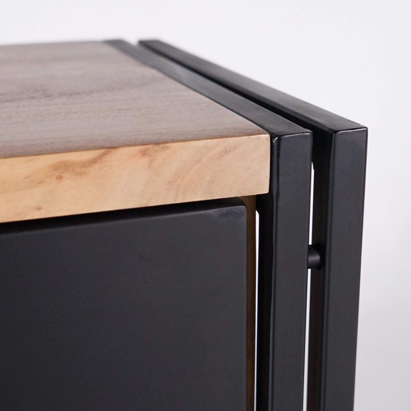 Bibliothèque bois massif et métal - Liverpool