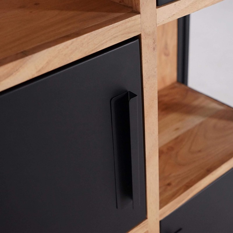 Bibliothèque bois massif et métal - Liverpool