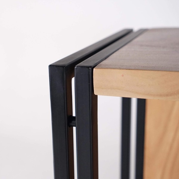 Bibliothèque bois massif et métal - Liverpool