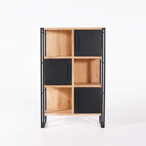 Bibliothèque bois massif et métal - Liverpool