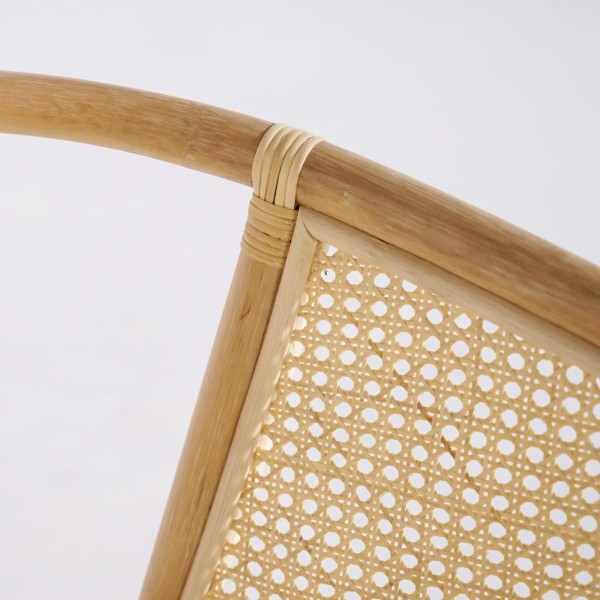 Fauteuil en rotin naturel et coussin beige - Haru