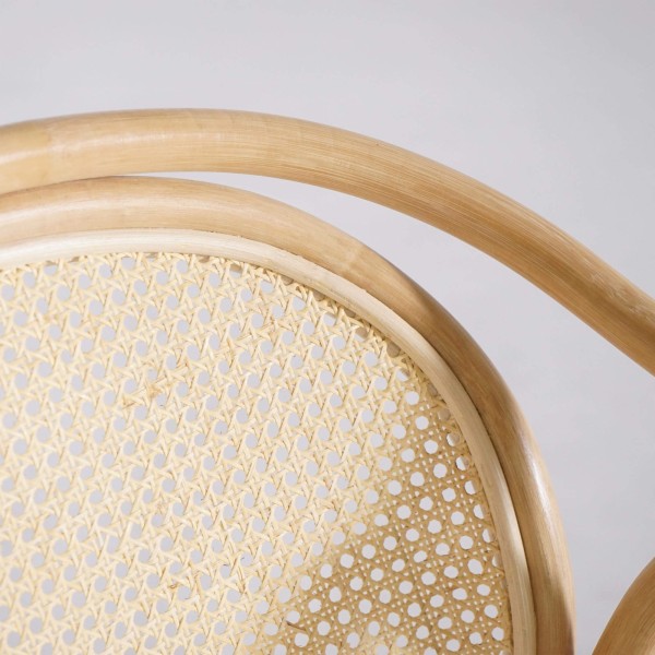 Fauteuil en rotin naturel et coussin beige - Yuki