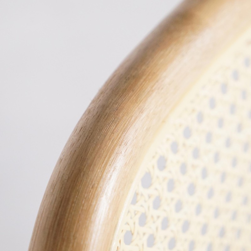 Chaise en rotin naturel et coussin beige - Louna