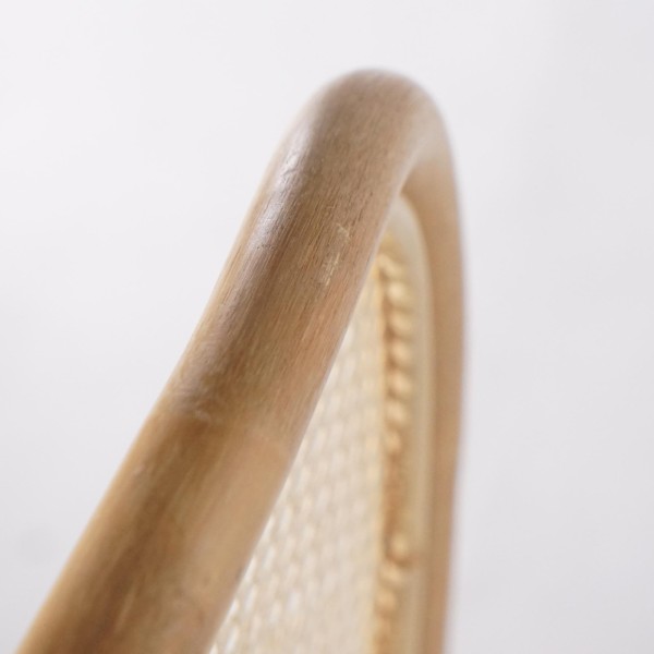 Chaise en rotin naturel et coussin beige - Louna
