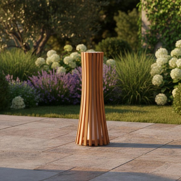 Lampe extérieur en bois de teck H52 cm - Liven