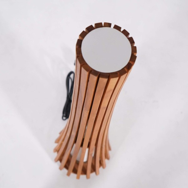 Lampe extérieur en bois de teck H100 cm - Liven