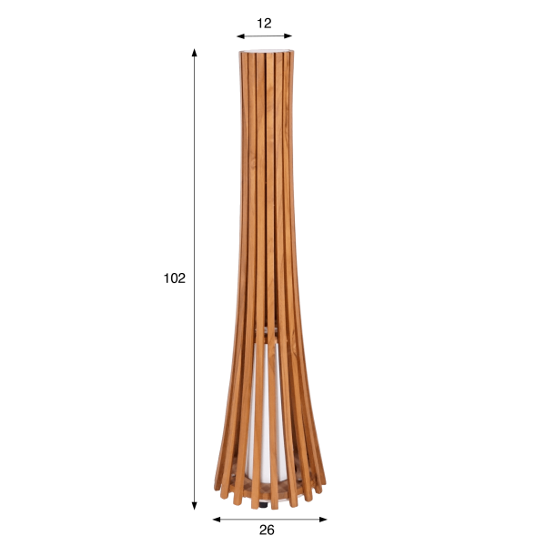 Lampe extérieur en bois de teck H100 cm - Liven